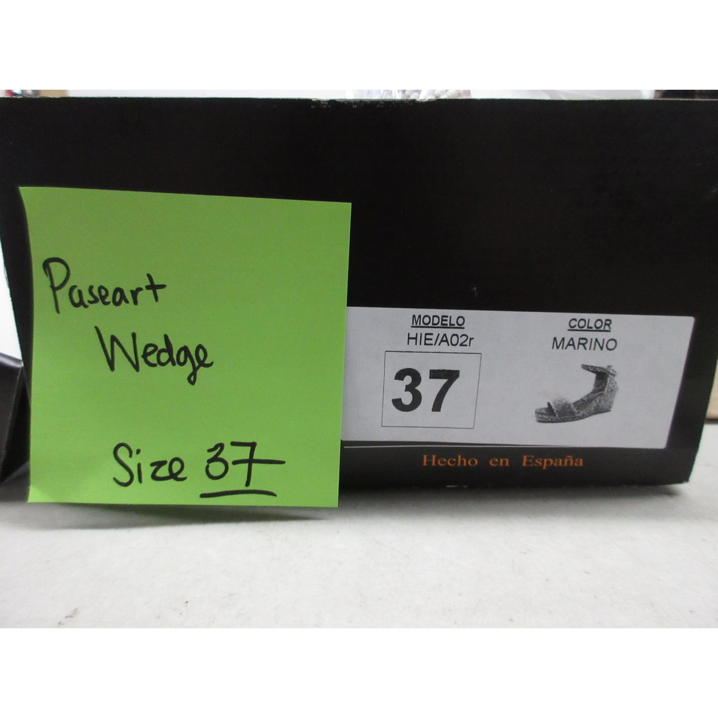 Brand new Paseart Women's Navy Wedge Open Toe with Strap, Size 37, 6.5