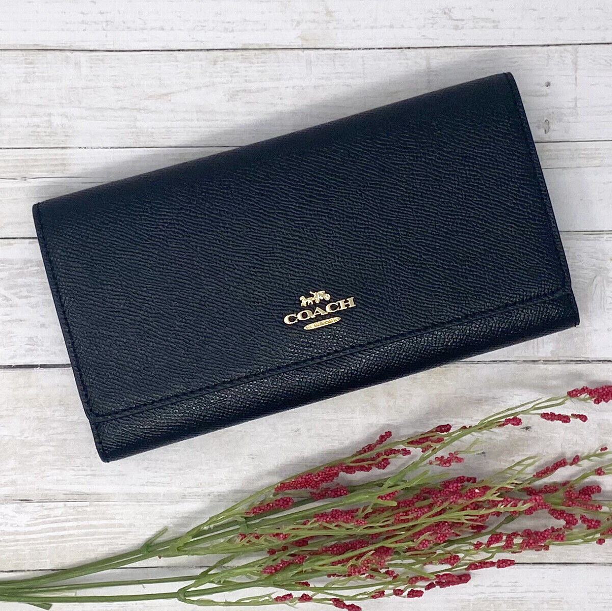 Coach Signature Slim Trifold Wallet