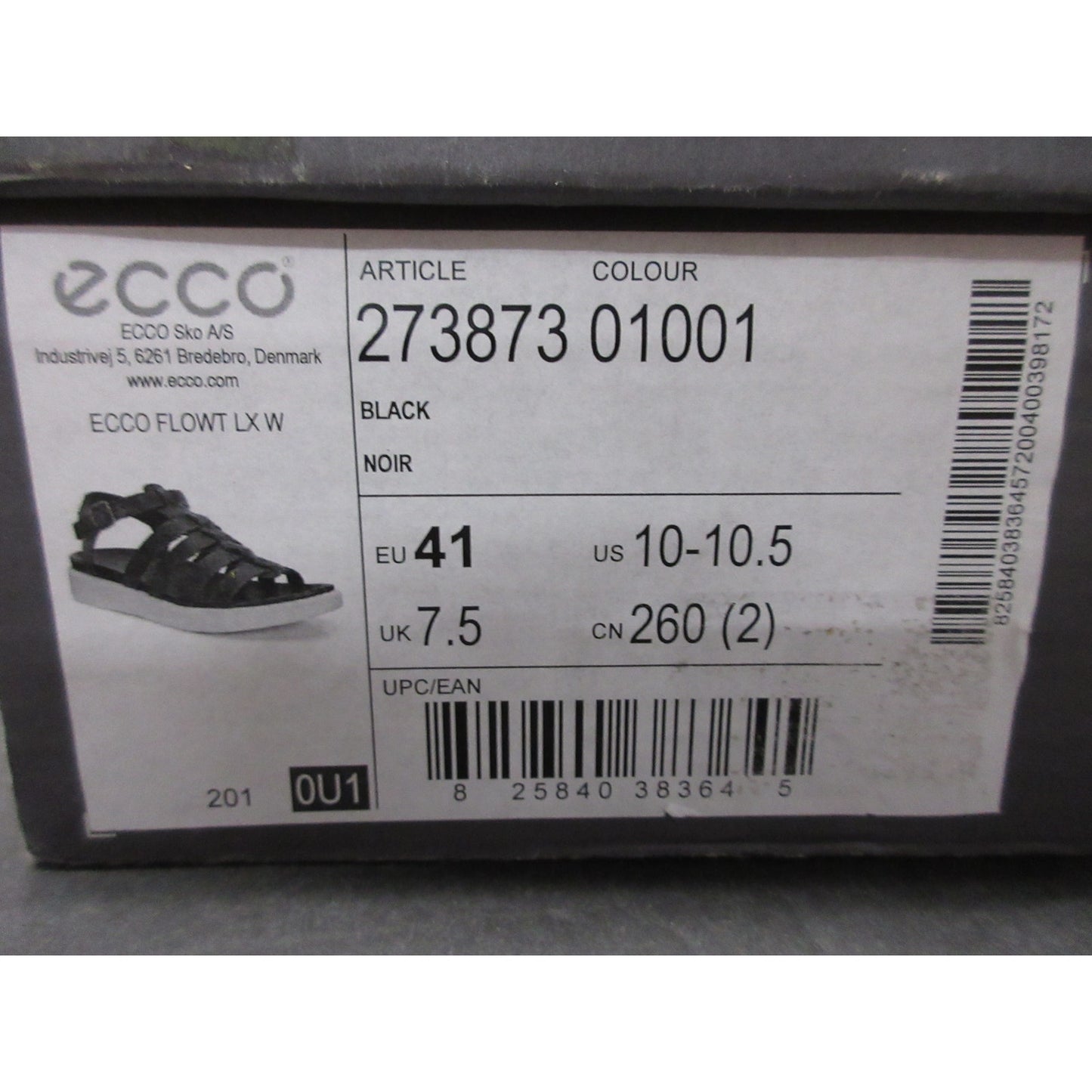 Used ECCO Women's Flowt Luxe Sandal, Black, Size 41 (US Women's 10-10.5) M