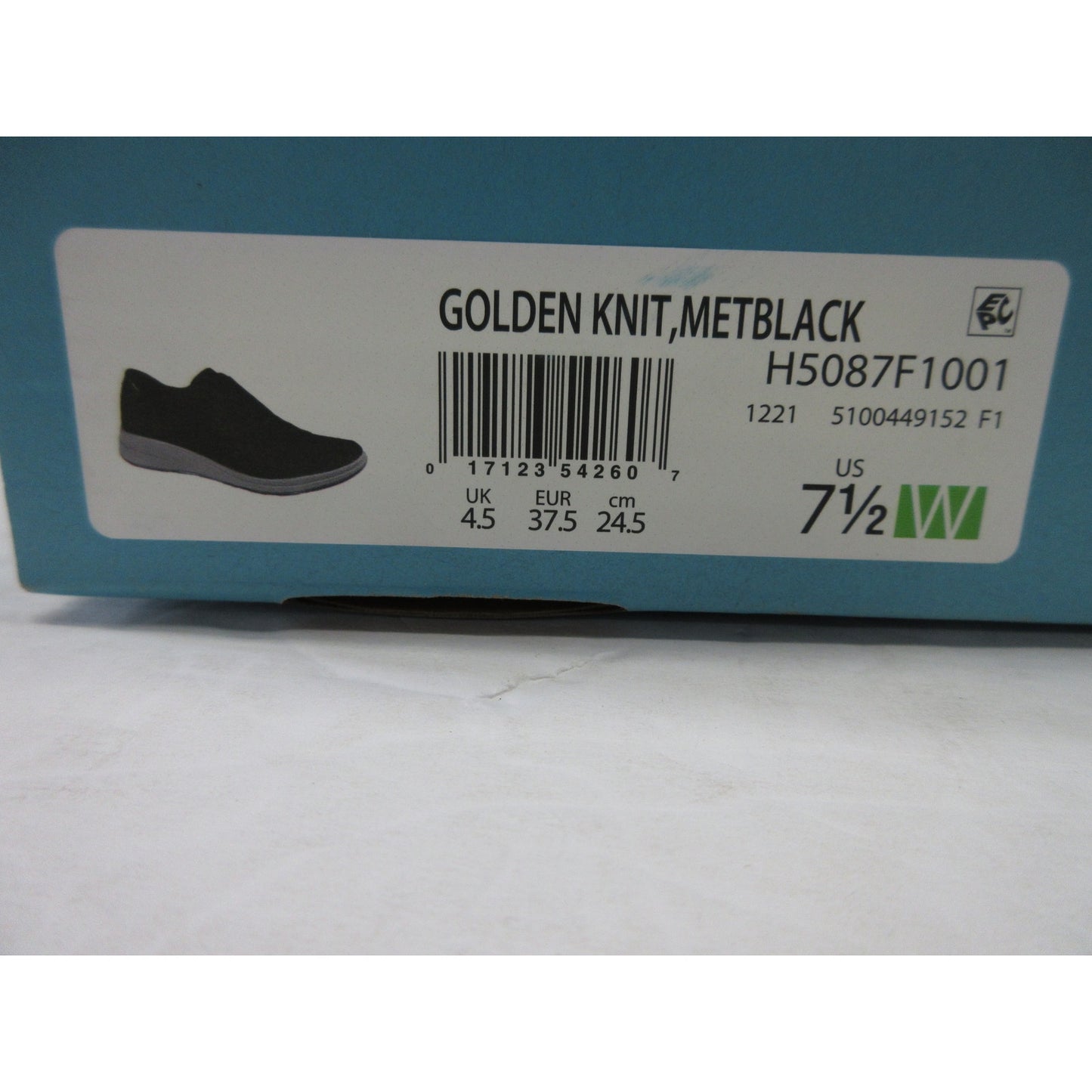 Like new BZees Women's Golden Knit Slip-On Sneaker (Black Metallic, Size 7.5 Wide)