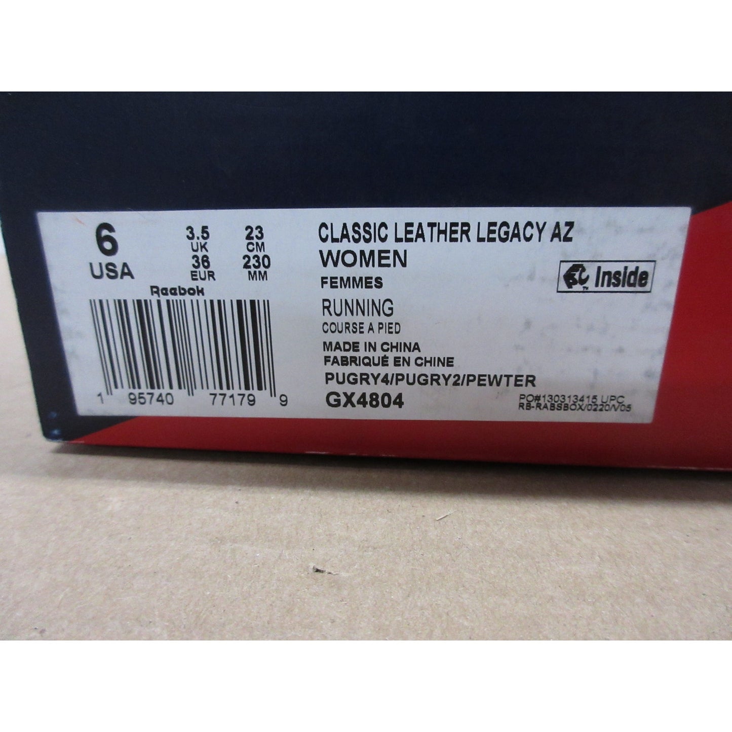 Good Condition Reebok Women's Classic Leather Legacy AZ Sneakers,Grey/Pewter,6