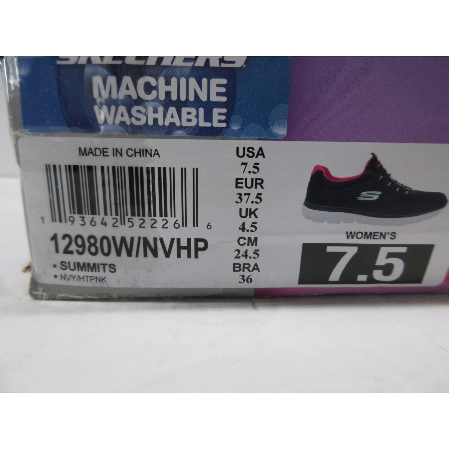 Like new Skechers Women's Summits Sneaker - Navy/Hot Pink, Size 7.5 Wide