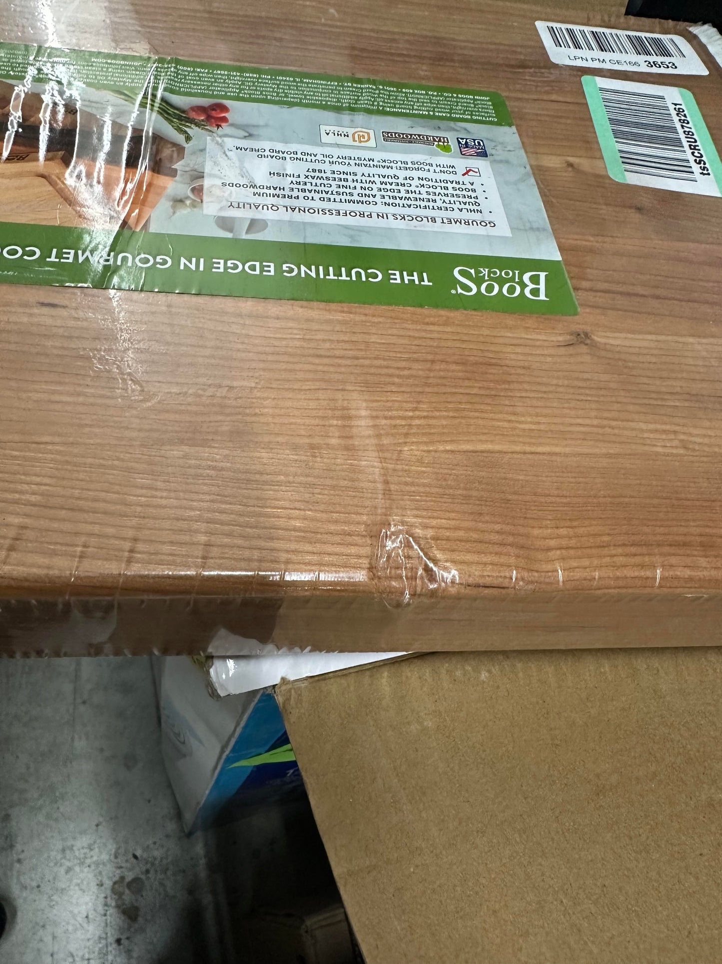 Dented: John Boos Cherry Wood Cutting Board for Kitchen Prep, 18x12x2.25"