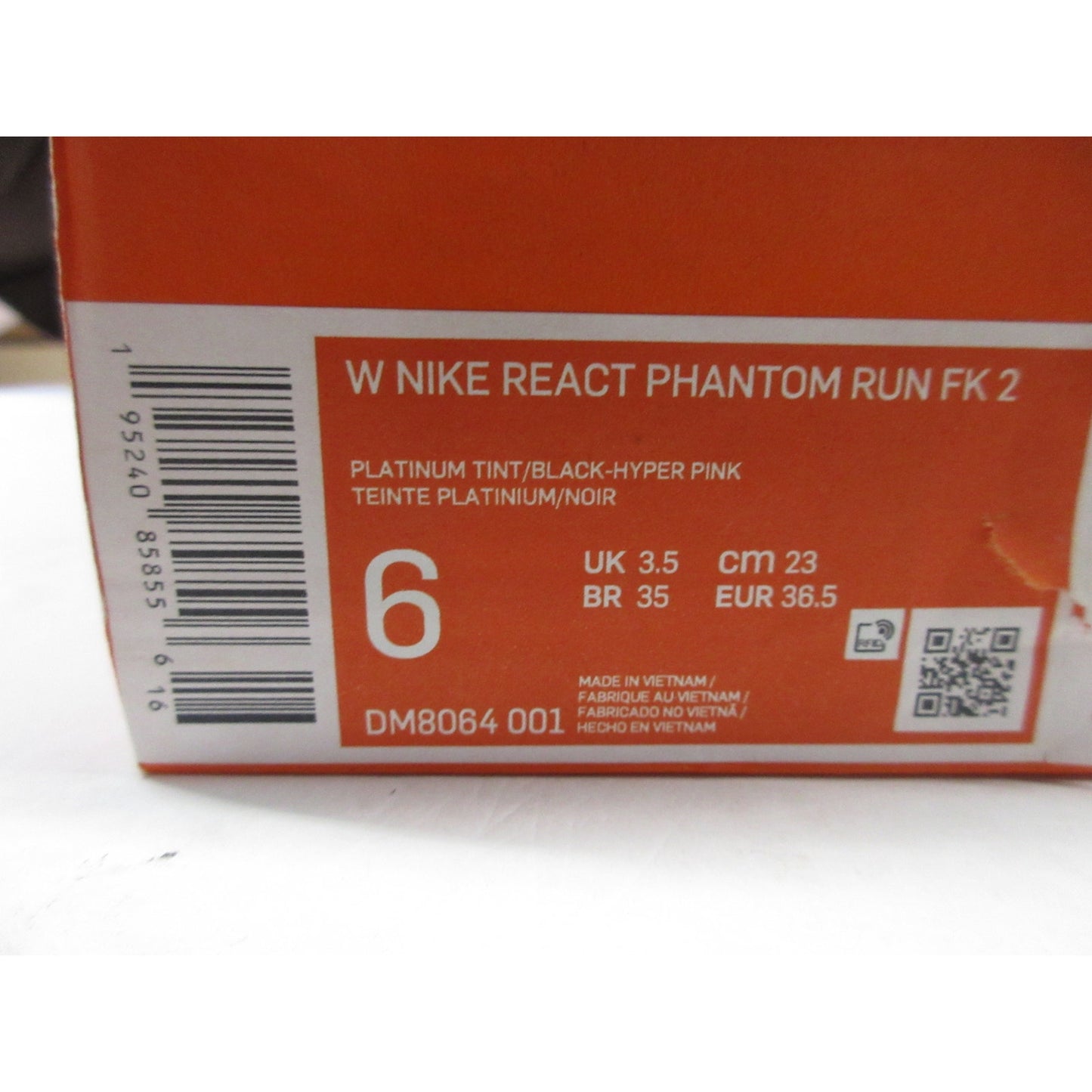 Used Nike Women's React Phantom Run Flyknit 2 Running Shoes - Size 6