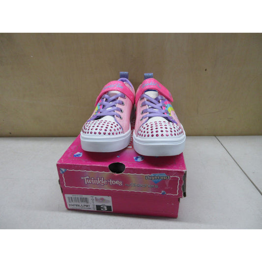 "Skechers Twinkle Sparks Unicorn Charm Sneakers for Girls - Purple, Size 3 Youth Medium"