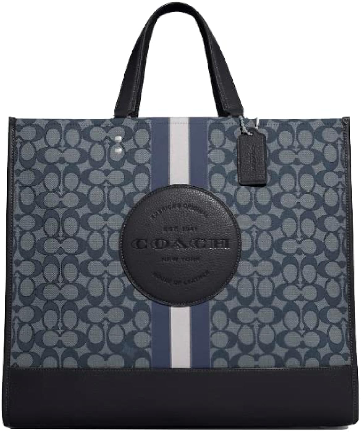 Coach Dempsey Tote 40 In Signature Jacquard With Stripe Patch