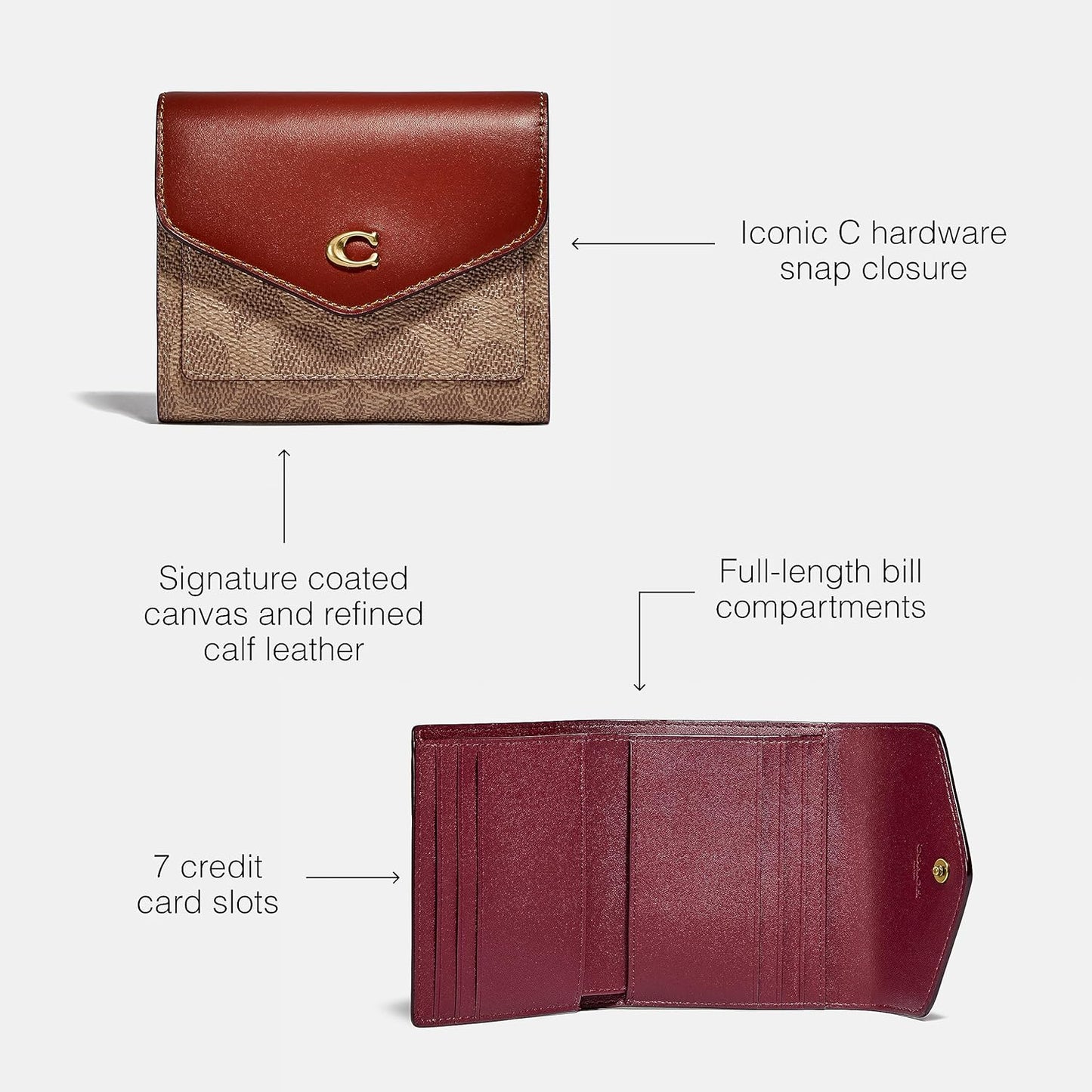 Coach Color-block Coated Canvas Signature Wyn Small Wallet
