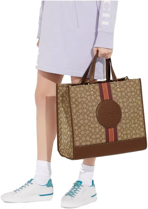 Coach Dempsey Tote 40 In Signature Jacquard With Stripe Patch