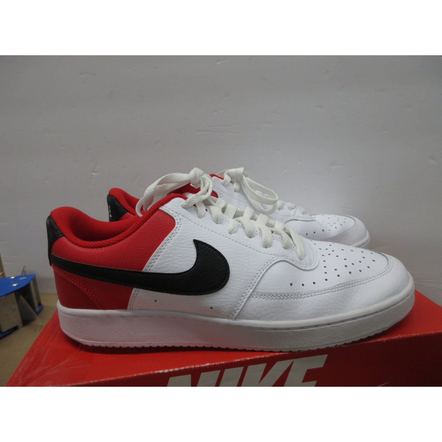 Used  authentic Nike Men's Court Vision Low Sneaker, Size 10.5, White/Red