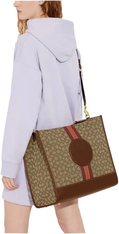 Coach Dempsey Tote 40 In Signature Jacquard With Stripe Patch