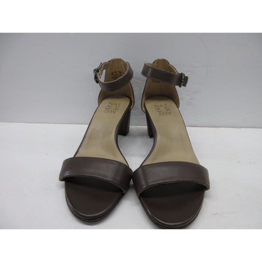 Used Naturalizer Women's Vera Ankle Strap Heel Sandal, Mocha Brown Leather, 6W