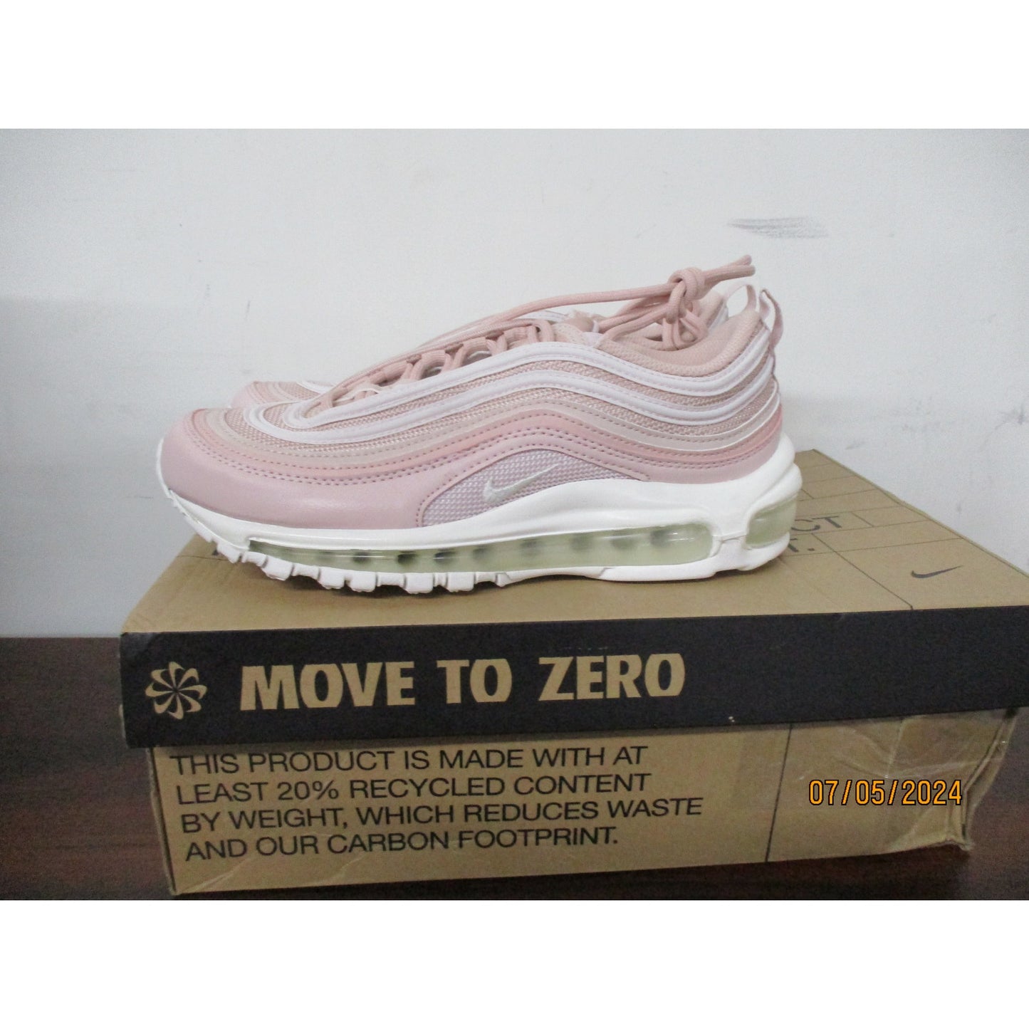 Brand new (Damaged box) Nike Air Max 97 Women's Sneakers,'Pink Oxford', Size 7.5