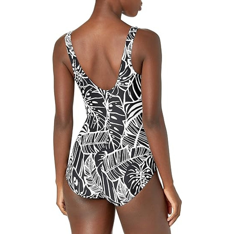 Brand new Maxine of Hollywood Women's Swimsuit, Black//Leaf a P, 12