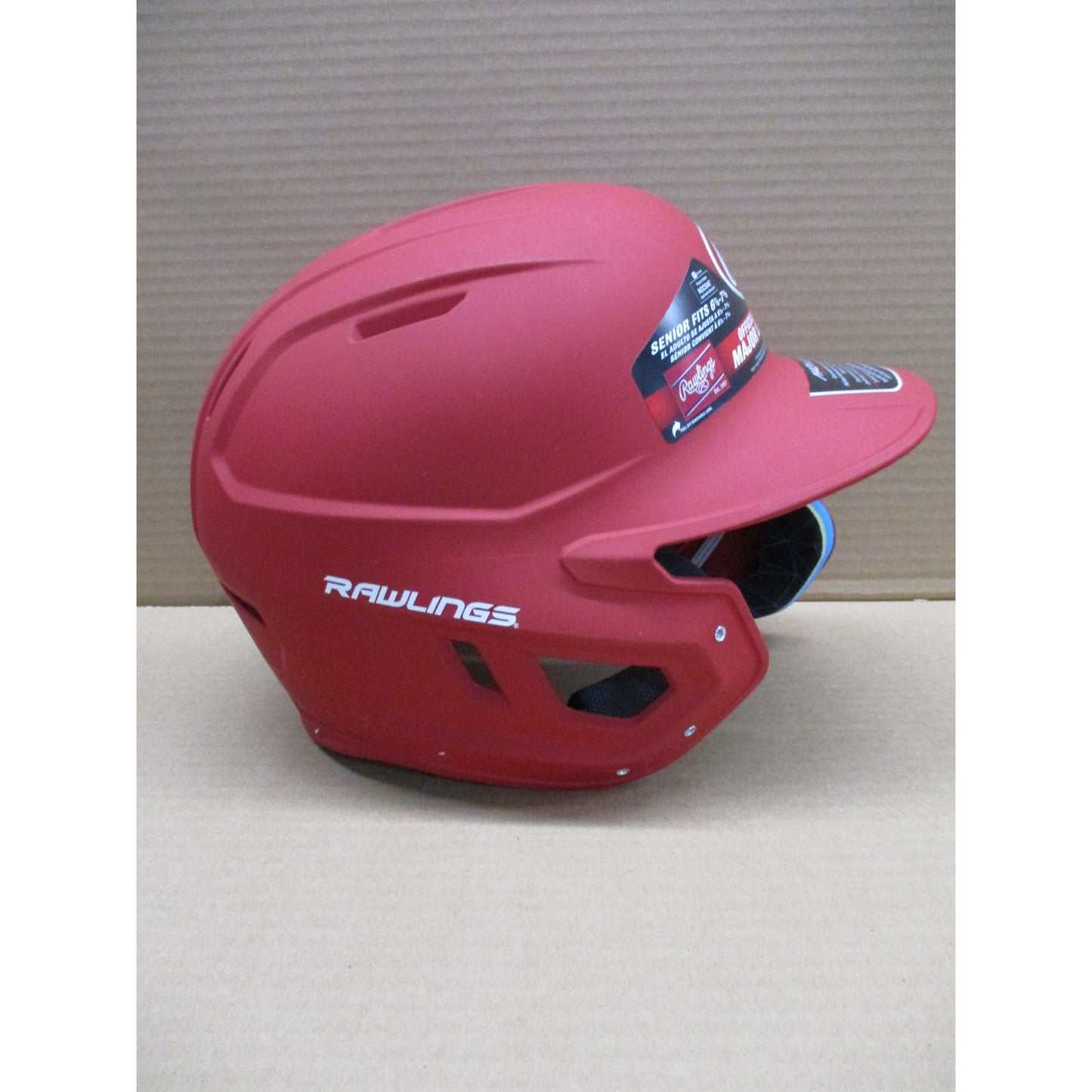 Rawlings-MACH ADJUST Batting Helmet with Extension Flap (6 7/8" - 7 5/8") Matte Scarlet