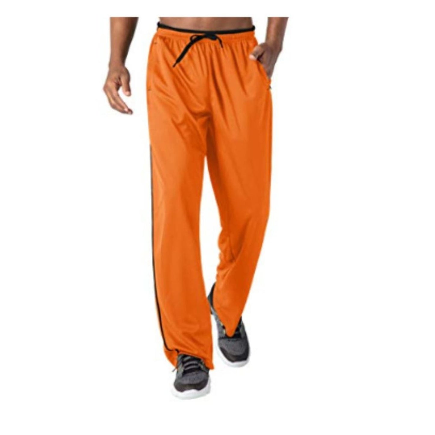 BIYLACLESEN Sweatpants for Men Open Bottom Gym Pants , orange ,X-Large