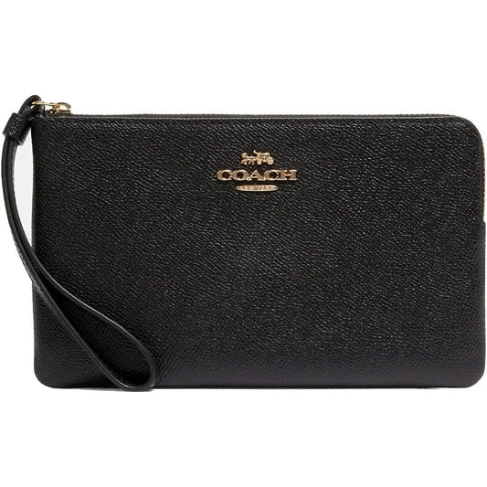 Brand new Coach Women`s Large Corner Zip Wristlet (One Size, Gold(3888)/Black)