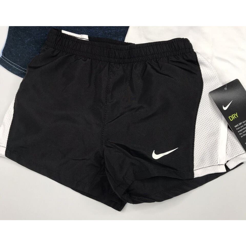 Brand new- Nike girls black/white shorts, 3T