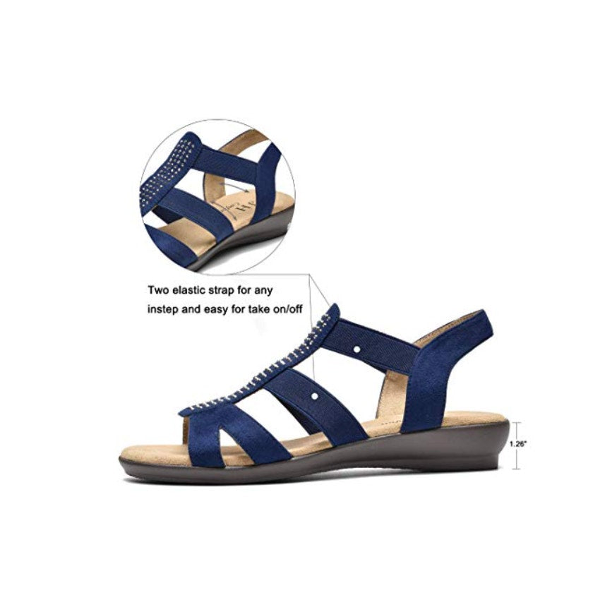 Brand new VJH Confort Women's Flat Sandals Slip-On(Navy 11)