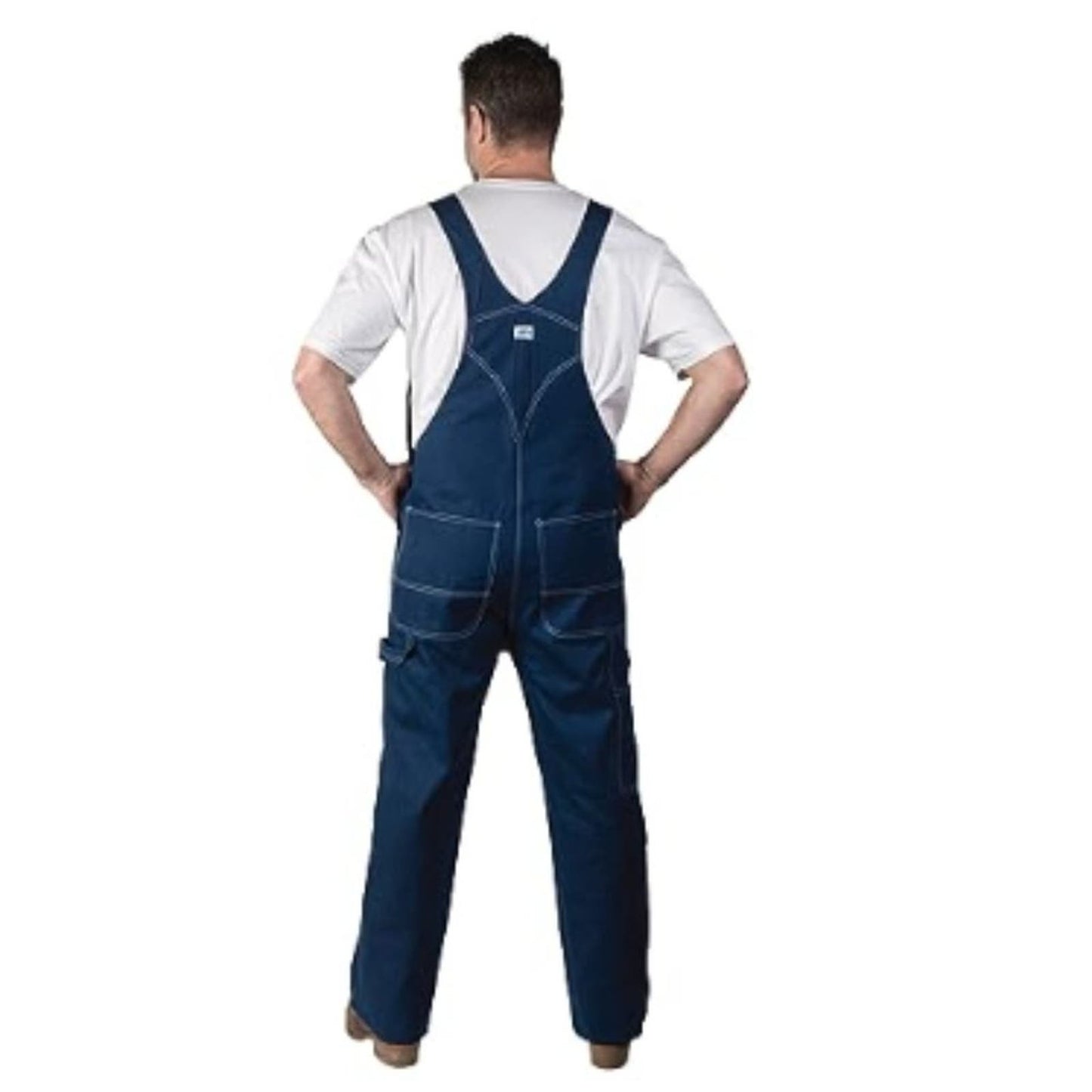 Walls mens Rigid Denim Bib overalls, Rigid Denim, 40W x 32L US