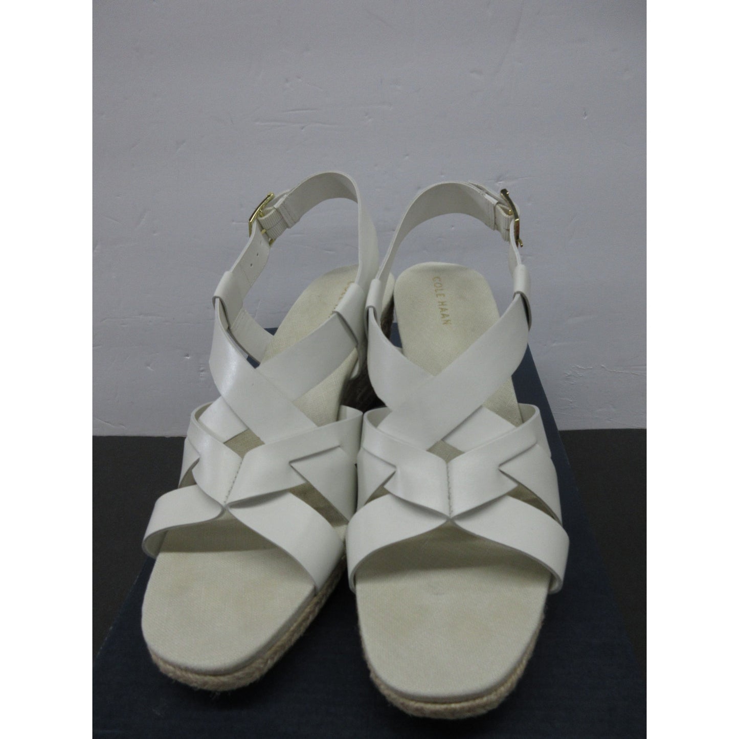 Used Cole Haan Women's Crystal Wedge Sandal, Blanc De Blanc, Size 7M