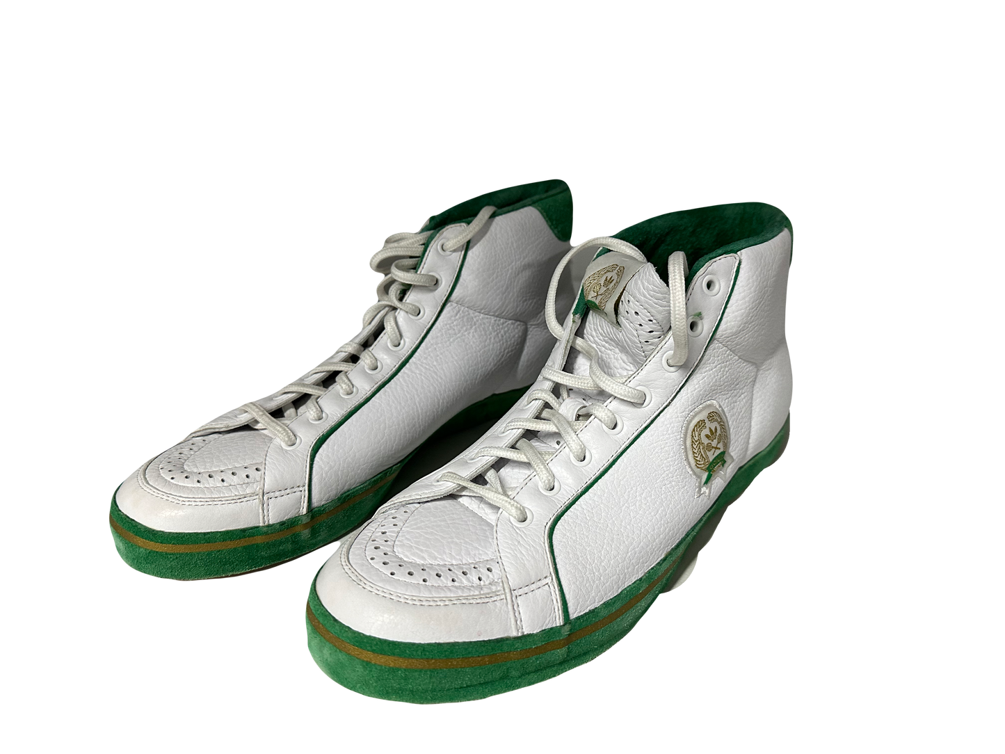 Adidas Hi-Top Sneakers, 2006 model, White/Fairway Green, Size 11