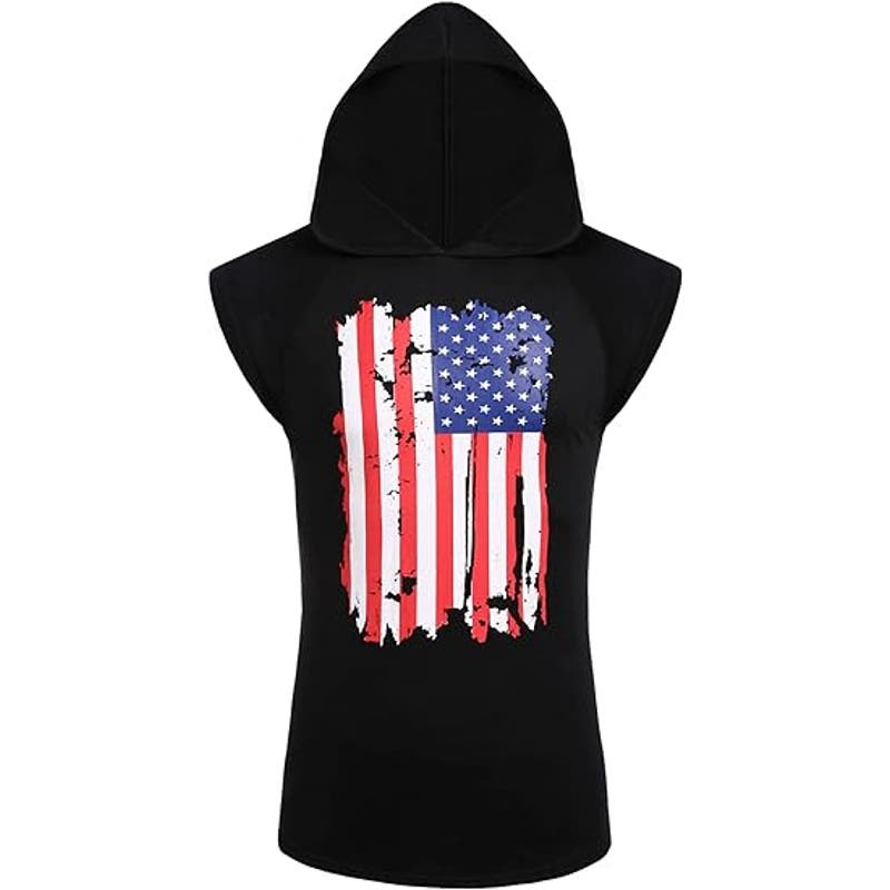 Daupanzees Men's Workout Sleeveless Hoodie Tank Top - Black- Brand New- small