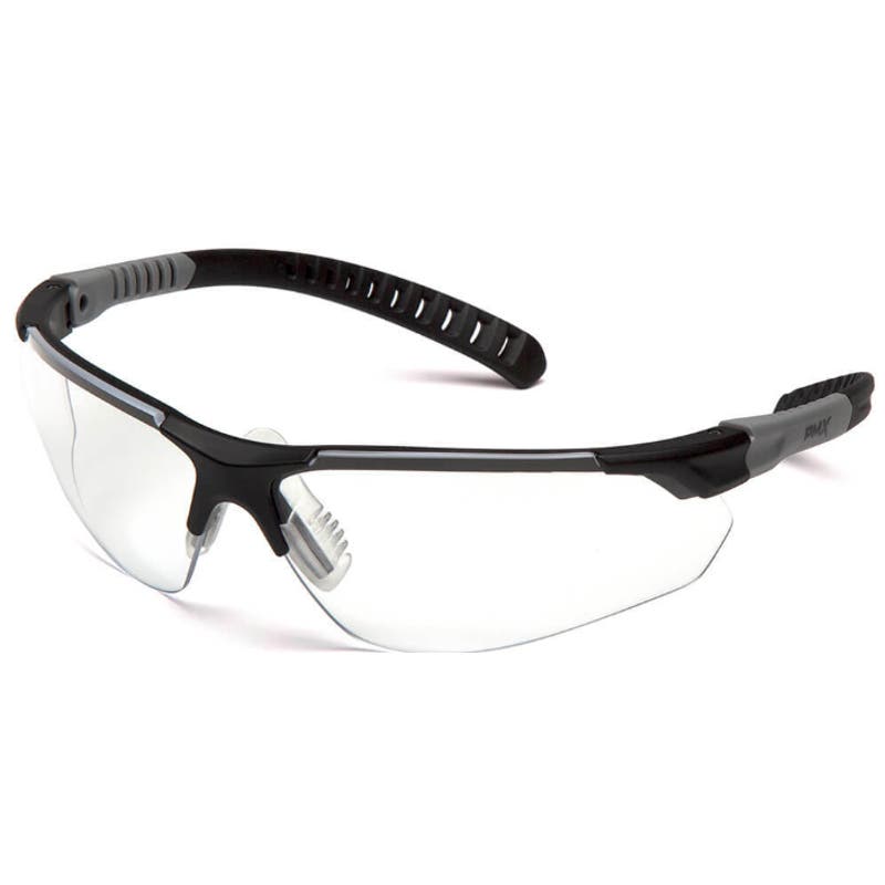 NWT Pyramex Sitecore Safety Glasses - Black/Gray Frame, Clear Lens