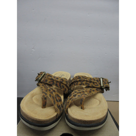 Used Clarks Brynn Madi Flat - Leopard Print Leather, Size 5.5 Medium for Women