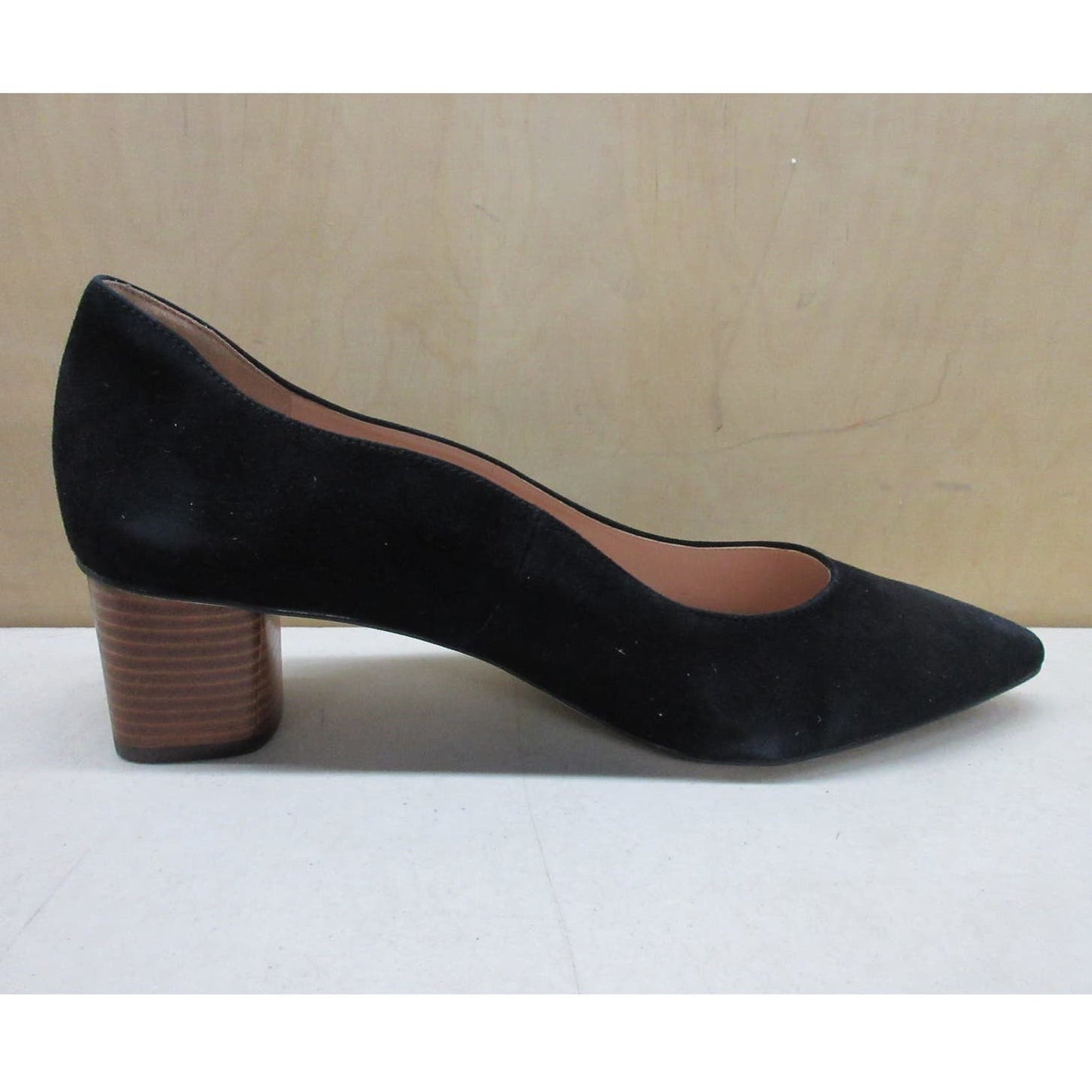 Cole Haan Women's Block Heel Pump 45MM, Black Suede/MED Brown, 11