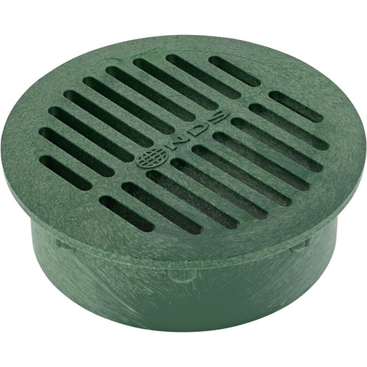 Brand new NDS 50 6-Inch Round Grate Drain Cover in Green