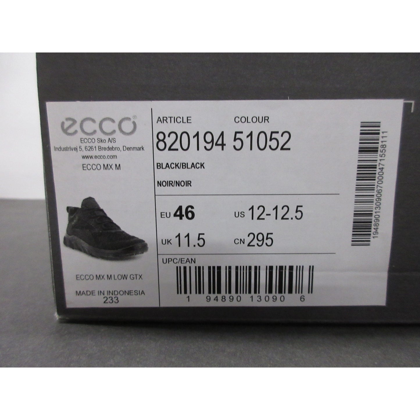 Used ECCO Men's MX Low Gore-Tex Sneaker - Black(Size 12-12.5 US)