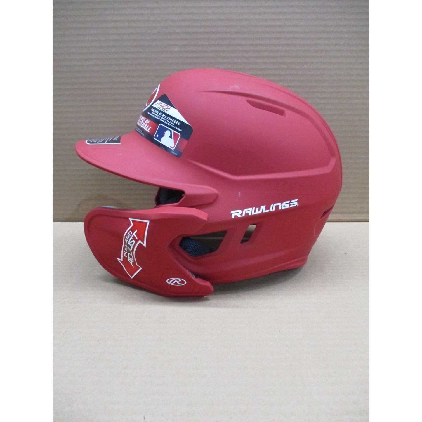 Rawlings-MACH ADJUST Batting Helmet with Extension Flap (6 7/8" - 7 5/8") Matte Scarlet