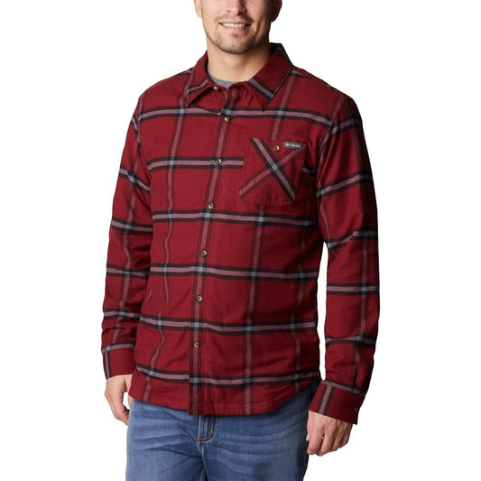 Brand new Columbia Men's Cornell Woods Fleece Lined Flannel-Red Jasper, Large