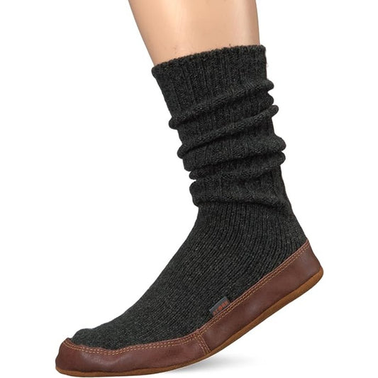 Brand new Acorn Unisex Original Slipper Socks- Ragg Wool,,charcoal,W6-7/m8-9