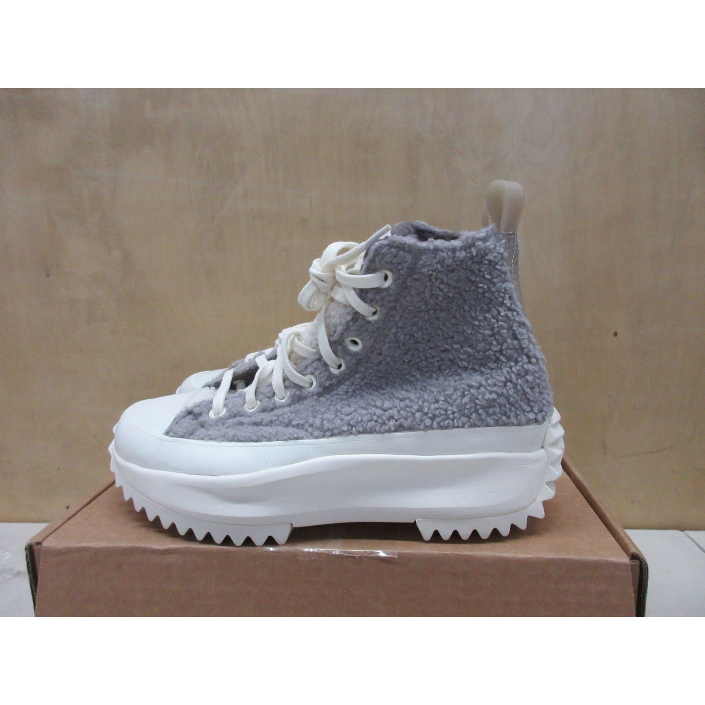 Brand new Fuzzy Converse Size7.5 Men's 9 Women's-Gray